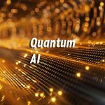 Quantum Artificial Intelligence showing convergence of quantum computing, AI and human consciousness